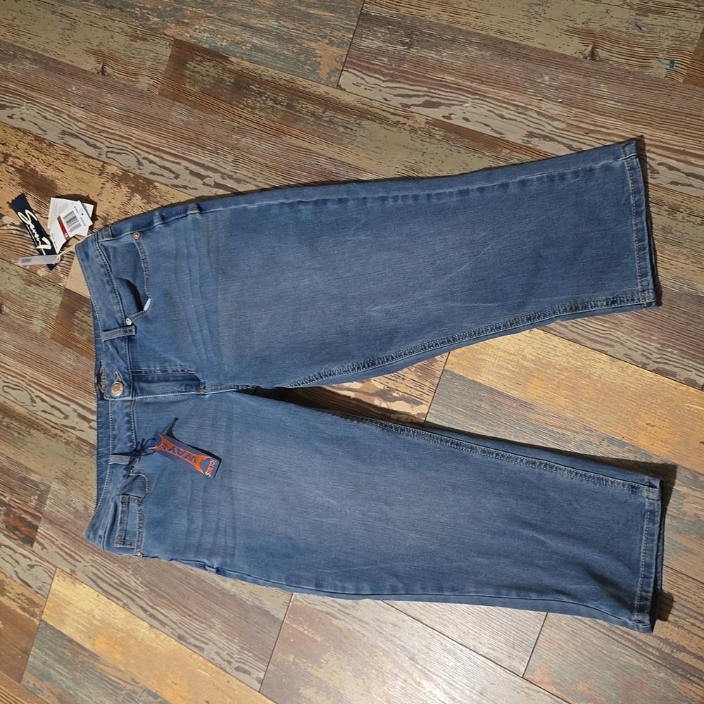 Seven7 Denim Blue Jean Capris Skinny Womens‎ Size 14 NWT
